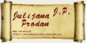 Julijana Prodan vizit kartica